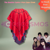 The Beatles Spider - Man Reversible Hooded Cape Cloak - Cool Superhero Costume with Web Design - Coscosmos