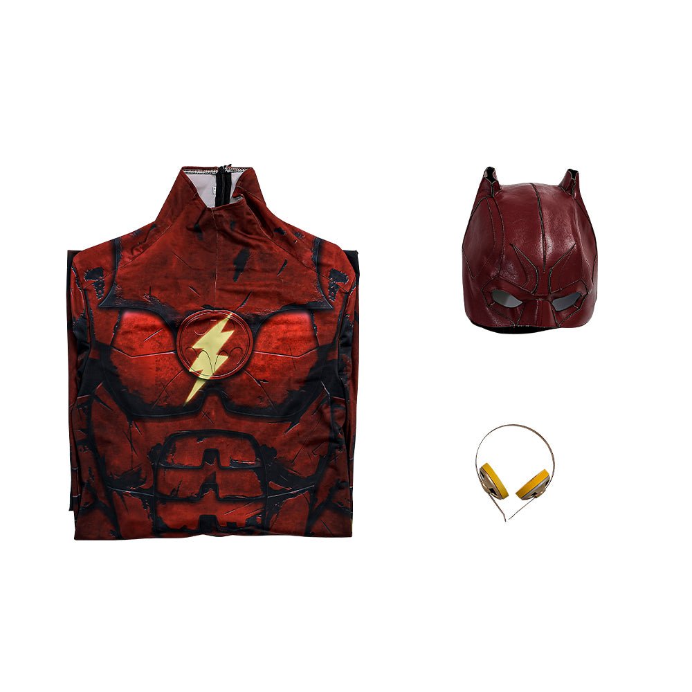 The Flash Bodysuit Zentai Jumpsuit Headcover Halloween Cosplay Men's Clothing - Coscosmos The Flash Bodysuit Zentai Jumpsuit Headcover Halloween Cosplay Men's Clothing - Coscosmos