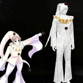 The Freak Circus Old Design White Pierrot & Harlequin Halloween Cosplay Costume - Coscosmos