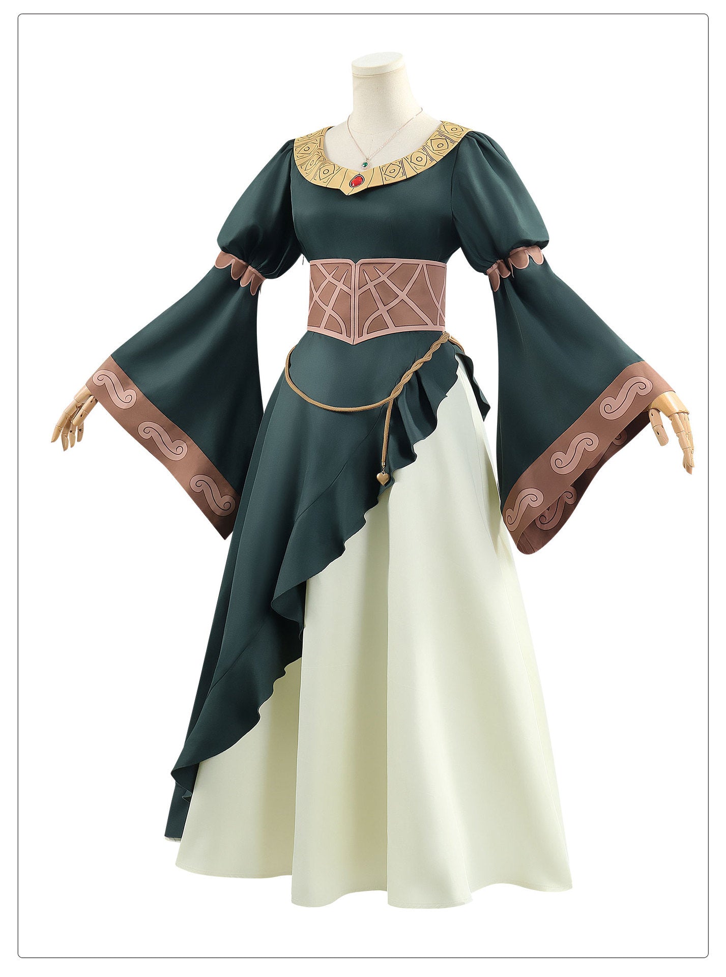The Lord of the Rings Éowyn Green Court Gown – Helm’s Deep Cosplay Costume - Coscosmos The Lord of the Rings Éowyn Green Court Gown – Helm’s Deep Cosplay Costume - Coscosmos