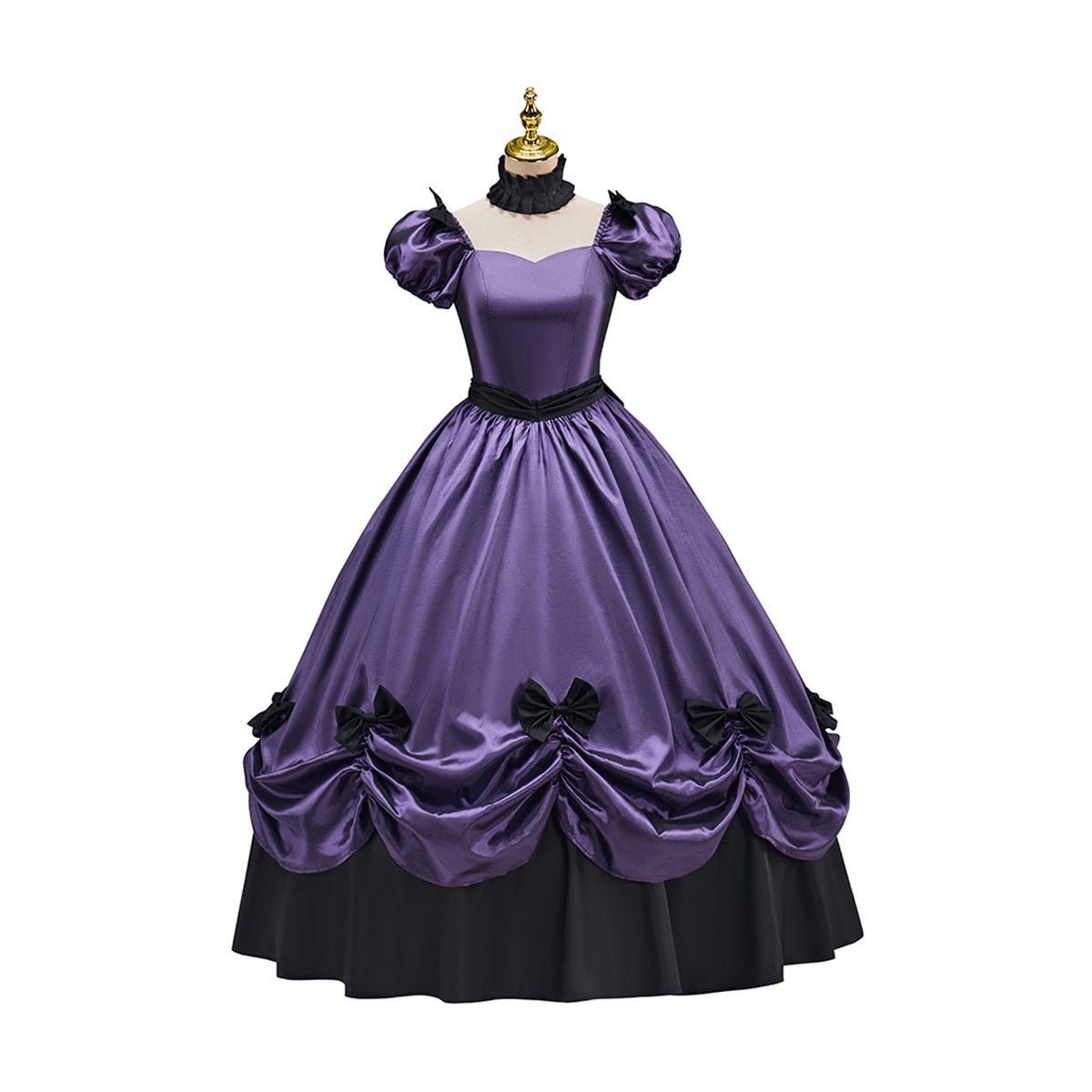 Victorian Dark Purple Skirt with Bow Cosplay Costume - Coscosmos