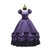 Victorian Dark Purple Skirt with Bow Cosplay Costume - Coscosmos