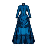 Victorian Maria Antonietta Blue Dress Daphne Dress Vintage Renaissance Ball Gown Historical Robe Queen - Coscosmos