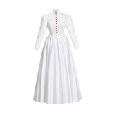 Victorian White Dress Cosplay Costume – Elegant Gothic Lolita Outfit For Renaissance Themes - Coscosmos