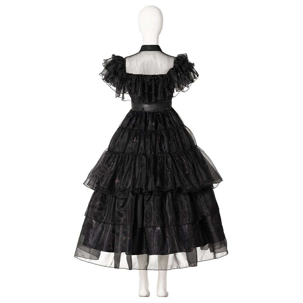 Wednesday Addams Cosplay Costume Black Dress for Adults with Shoes - Perfect for Halloween, Carnival, and Parties - Coscosmos Wednesday Addams Cosplay Costume Black Dress for Adults with Shoes - Perfect for Halloween, Carnival, and Parties - Coscosmos