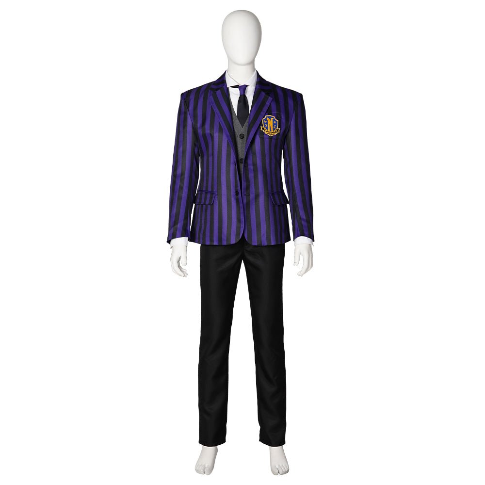 Wednesday Addams Cosplay Costume - Embrace the Gothic Charm - Coscosmos Wednesday Addams Cosplay Costume - Embrace the Gothic Charm - Coscosmos