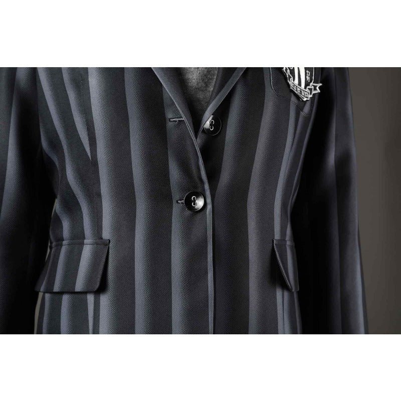 Wednesday Addams Cosplay Costume School Uniform Full Set for Kids and Adults - Coscosmos Wednesday Addams Cosplay Costume School Uniform Full Set for Kids and Adults - Coscosmos
