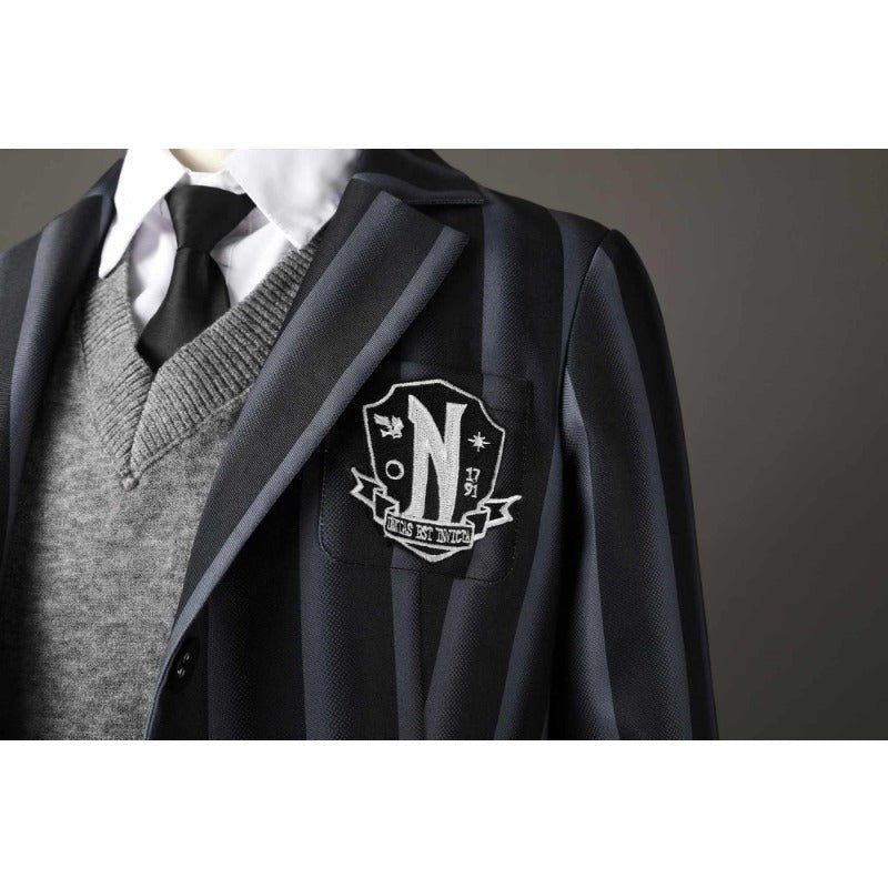 Wednesday Addams Cosplay Costume School Uniform Full Set for Kids and Adults - Coscosmos Wednesday Addams Cosplay Costume School Uniform Full Set for Kids and Adults - Coscosmos