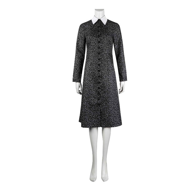 Wednesday Addams Cosplay Costume - The Addams Family Gothic Halloween Outfit - Coscosmos Wednesday Addams Cosplay Costume - The Addams Family Gothic Halloween Outfit - Coscosmos