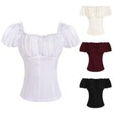 Wish Cross - Border Casual Foreign Trade European and American Women's Clothing Suspender Vest Renaissance One - Shoulder Shirt - Coscosmos