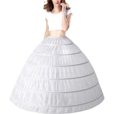 Women’s 6 - Layer Crinoline Petticoat - Plus Size Floor - Length Tutu Underskirt for Wedding, Prom, and Party Dresses - Coscosmos