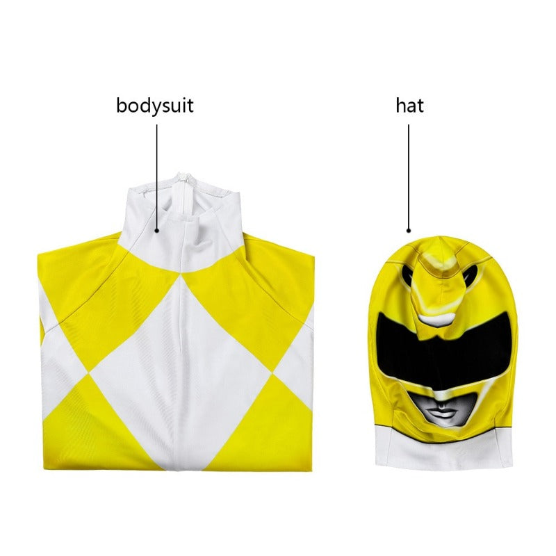 MMPR Yellow Ranger Suit Costume Cosplay Jumpsuit - Power Rangers Inspired Outfit