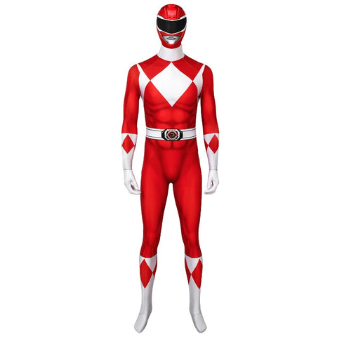 MMPR Red Ranger Suit Cosplay Jumpsuit – Mighty Morphin Power Rangers Costume