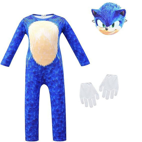 Boys Sonic the Hedgehog Blue Jumpsuit Halloween Costume