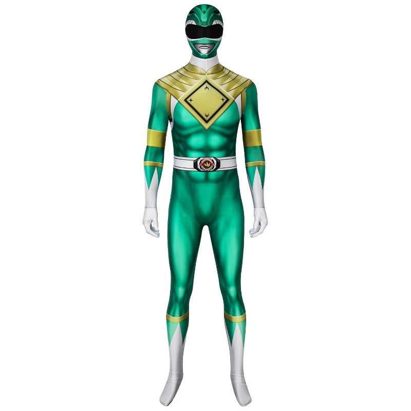 Green Ranger Cosplay Suit Power Rangers Green HQ Printed Spandex Costume