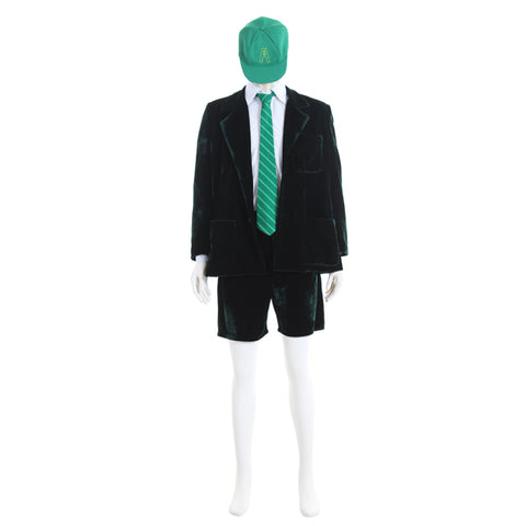 AC/DC Angus Young School Boy Cosplay Costume – Men’s Velvet Coat & Shorts Set