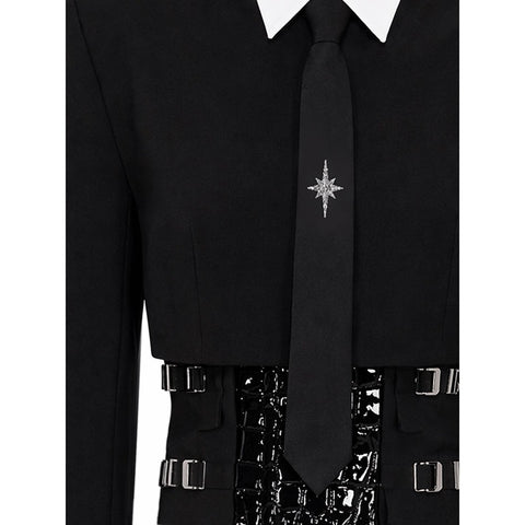 Spliced Fake‑Two‑Piece Waist‑Fitted Blazer Cosplay Costume