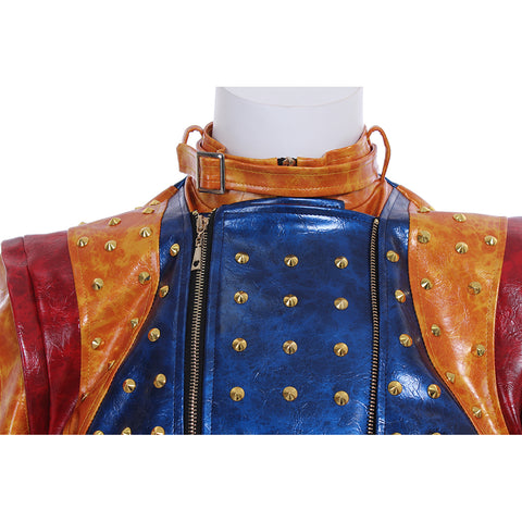 Descendants 2 Cosplay Costume for Men and Kids - Punk Leather Jacket with Studded Coat