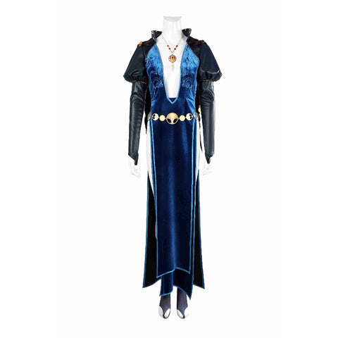 Baldur's Gate Mizora Cosplay Costume Dress with Belt and Leg Covers for Halloween