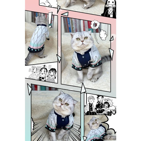 Demon Slayer Butterfly Shinobu Cat Cosplay T-Shirt for Pets