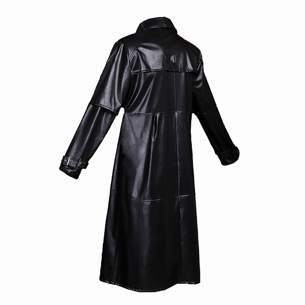 Medieval Gothic Plague Doctor Costume PU Leather Jacket - Steampunk Vampire Horror Long Coat