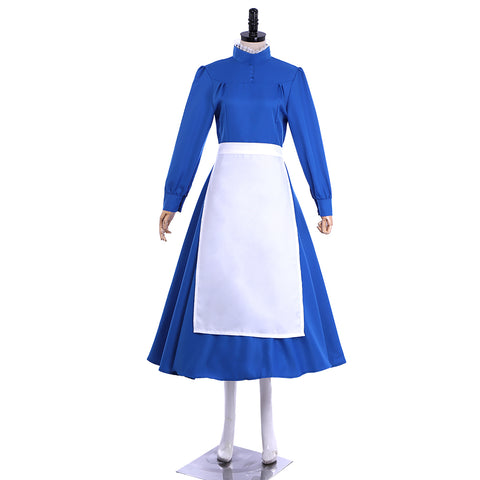 Plus Size Howl's Moving Castle Sophie Hatter Blue Dress Cosplay Costume