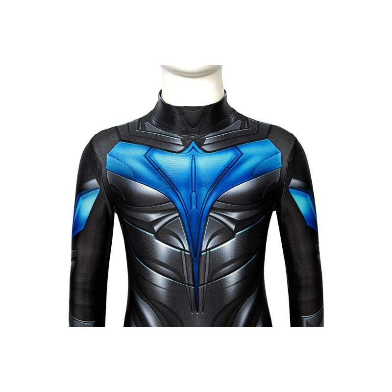 Titans Nightwing Kids Jumpsuit with Eyemask Cosplay Costume – Halloween & Party Outfit