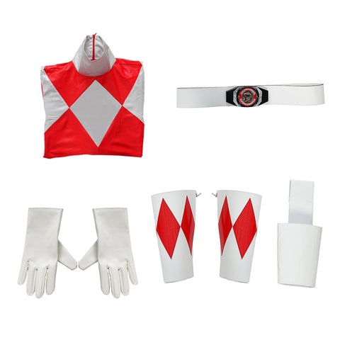 MMPR Red Ranger Suit Costume Cosplay Jumpsuit