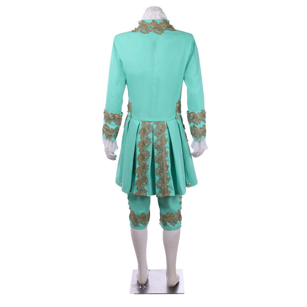 18th Century Rococo Men’s Court Dress - Green Retro Colonial Suit | Coscomos Medieval Series