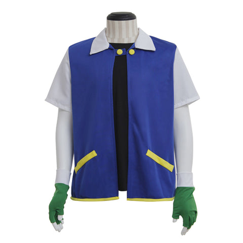 Ash Ketchum Pokemon Blue and White Jacket - Iconic Anime Cosplay Outfit