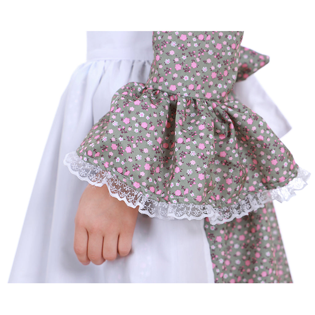 Reenactment Pioneer Prairie Colonial Maid Girls Kids Costume