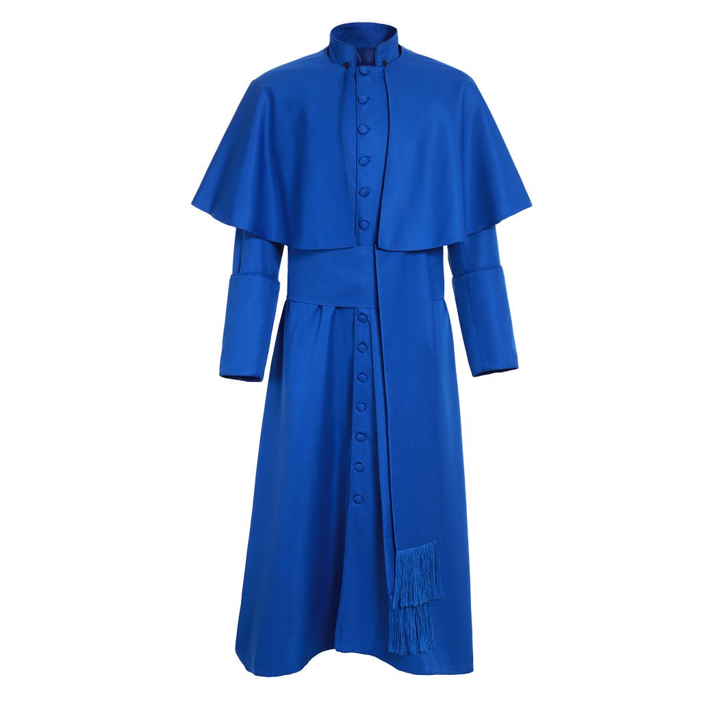 Roman Priest Cassock Costume - Catholic Clergy Robe with Shawl & Belt for Men | Cosplay Series