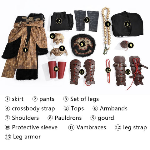 Black Myth Wukong Erlang Shen Cosplay Costume Yaoguai King Full Set for Adults Halloween Party