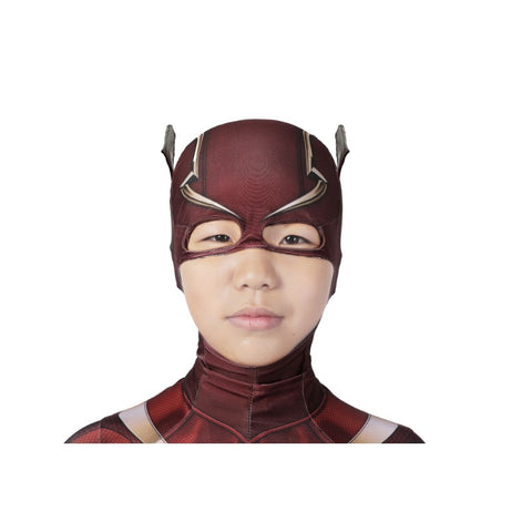 The Flash Barry Allen Halloween Cosplay Costume Superhero 3D Print Jumpsuit Mask for Kids