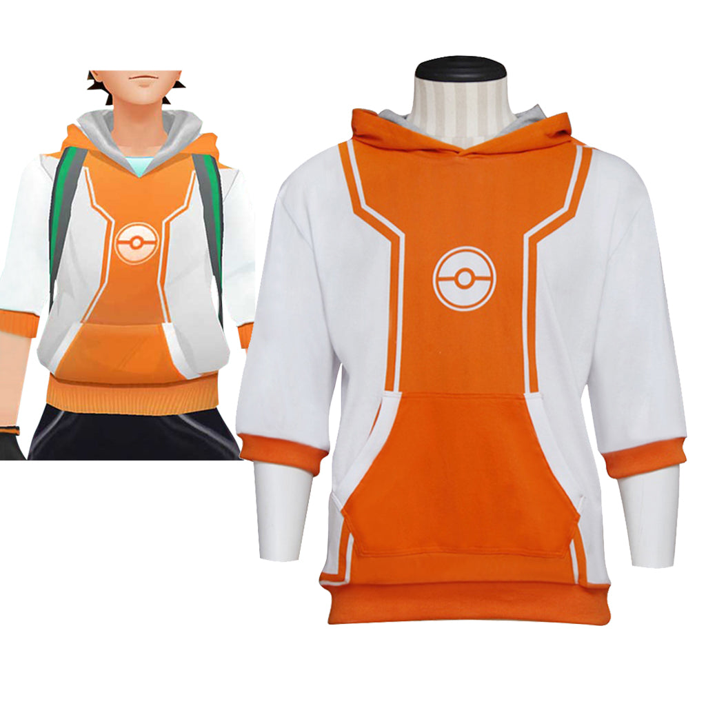 Pokemon Go Trainer Orange Hoodie Cosplay Costume