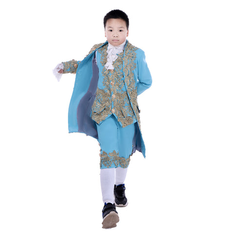 18th Century Colonial Court Costume for Boys - Washington Rococo Blazer Suit