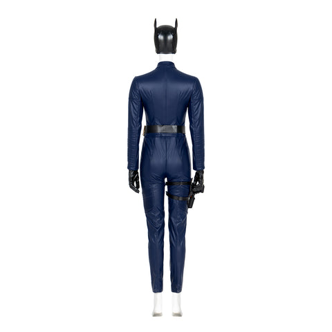 2022 Batgirl Cosplay Costume - Barbara Gordon Superhero Blue Jumpsuit Battle Suit with Cape