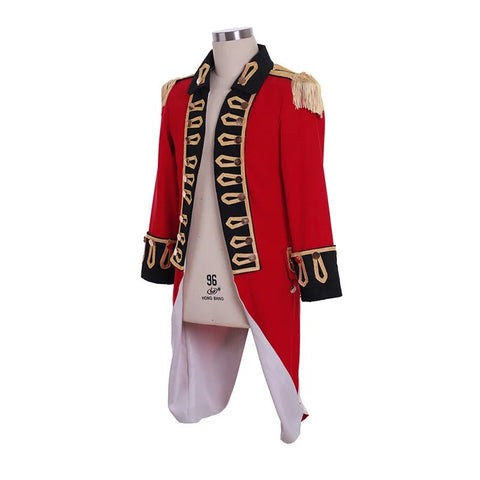 1770s Colonial Red Jacket - Richard Worsley Cosplay Costume | Captain George Bisset Uniform | Coscomos Series - Coscosmos