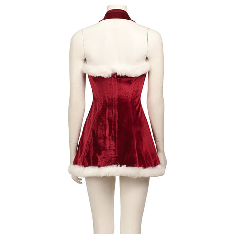 Love Actually 2023 Costume - Retro Christmas Dress with Cape