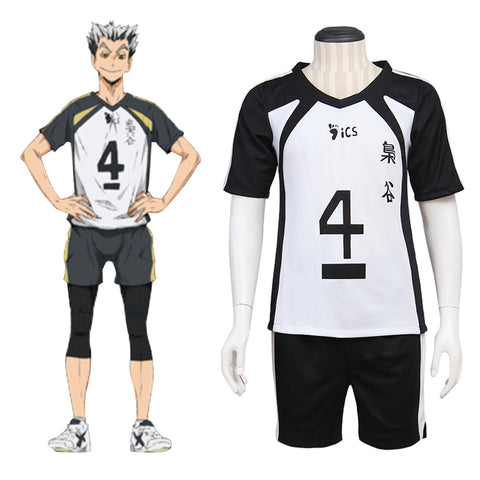 Haikyuu!! Bokuto Kotaro Cosplay Costume Fukurodani Academy Volleyball Black White Uniform