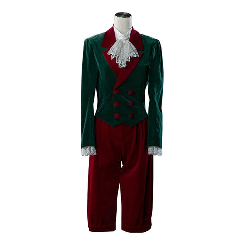 18th Century Rococo Aristocrat Costume - Green & Red Prince Suit for Men | Medieval Cosplay by Coscosmos