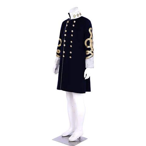 18th Century Men’s Embroidered Retro Jacket - Long Slim Collar Cosplay Coat | Coscosmos Medieval Series