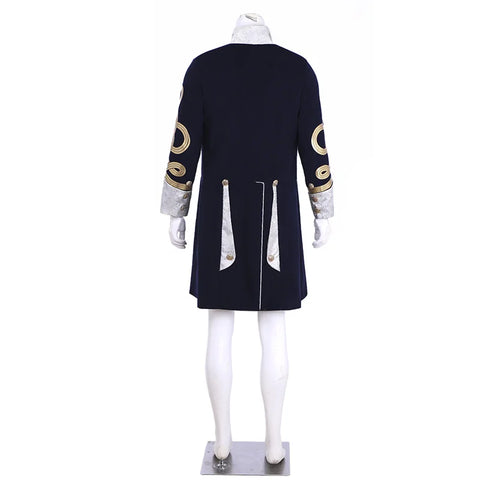 18th Century Men’s Embroidered Retro Jacket - Long Slim Collar Cosplay Coat | Coscosmos Medieval Series