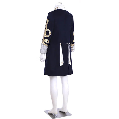 18th Century Men’s Embroidered Retro Jacket - Long Slim Collar Cosplay Coat | Coscosmos Medieval Series