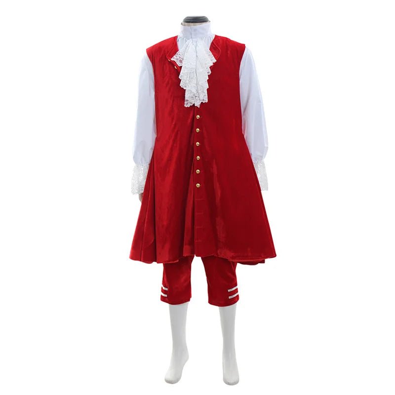 18th Century Aristocrat Costume for Men - Red Velvet Vintage Suit | Coscomos Medieval Series - Coscosmos