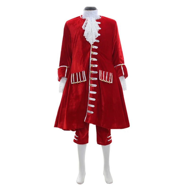 18th Century Aristocrat Costume for Men - Red Velvet Vintage Suit | Coscomos Medieval Series - Coscosmos