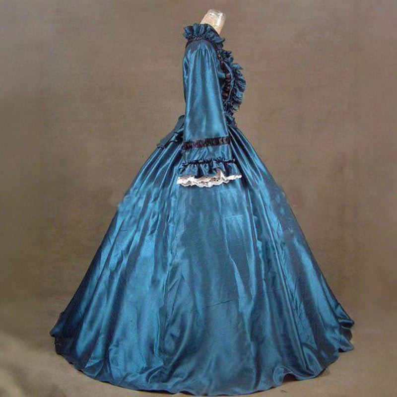18th Century Rococo Inspired Lolita Puff Sleeve Gothic Victorian Ball Gown Maxi Dress - Coscosmos