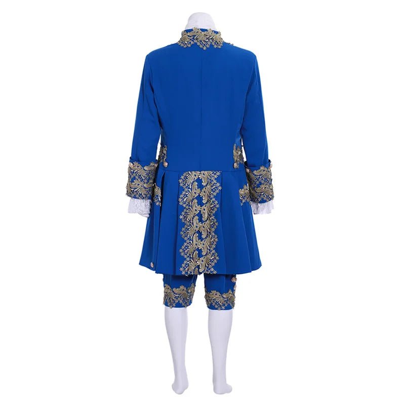 18th Century Rococo Men's Blue Court Suit - Colonial British Costume for Reenactments & Cosplay - Coscosmos