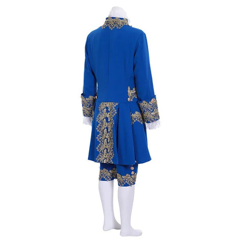 18th Century Rococo Men's Blue Court Suit - Colonial British Costume for Reenactments & Cosplay - Coscosmos