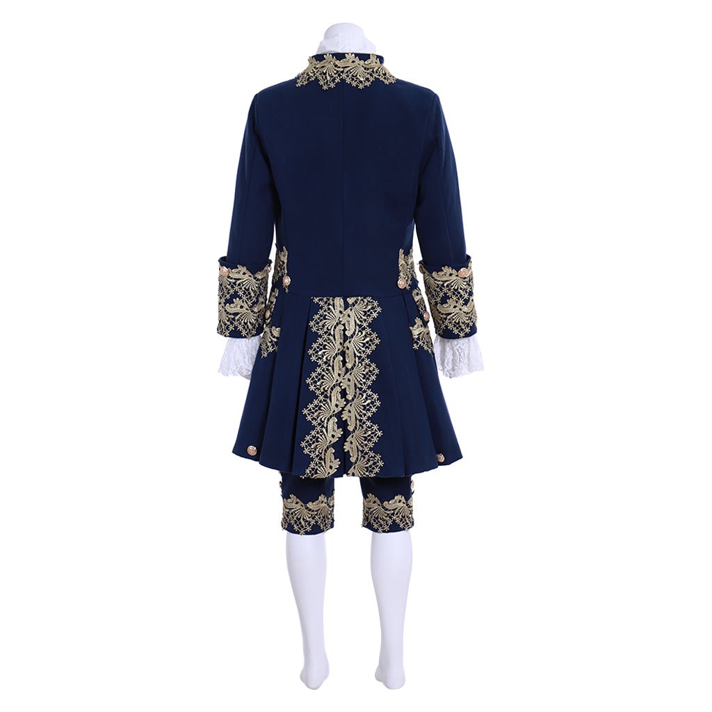 18th Century Rococo Men’s Blue Court Suit - Colonial Victorian Aristocratic Costume | Coscomos Medieval Series - Coscosmos